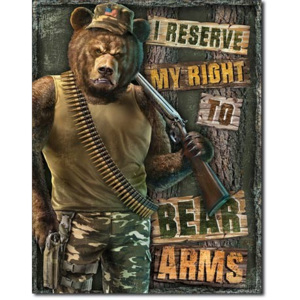 Metalowa tabliczka Right to Bear Arms, (30 x 42 cm)