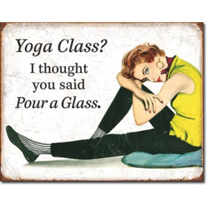Metalowa tabliczka Yoga Class, (30 x 42 cm)