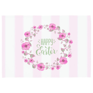 Zestaw 2 różowo-białych mat stołowych Apolena Happy Easter, 33x45 cm