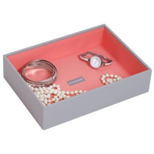 Pudełko na biżuterię open classic Stackers szaro-koralowe