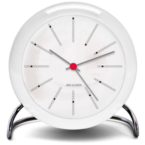 Zegar stołowy Arne Jacobsen Bankers biały