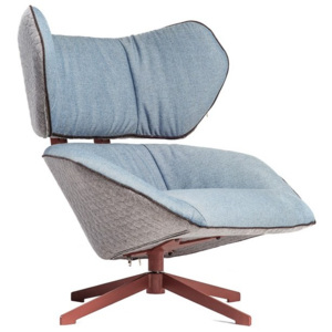 Designerski fotel wypoczynkowy z obrotową konstrukcją Malabo