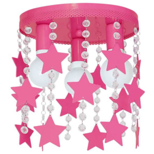 Plafon LAMPA sufitowa STAR 1129 Milagro dziecięca OPRAWA z kryształkami gwiazdki crystal różowe