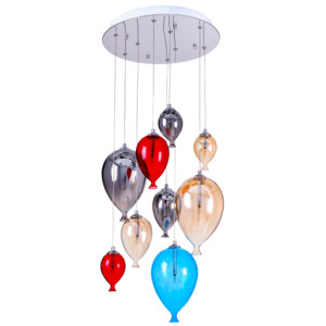 Lampa dziecięca wisząca balony - Balloon multikolor 160cm/40cm 9xG4 20W
