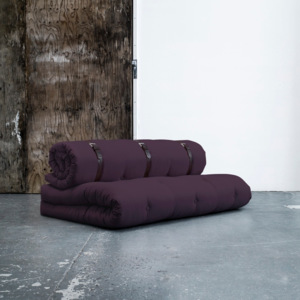 Sofa rozkładana ze skórzanym paskiem Karup Buckle Up Purple