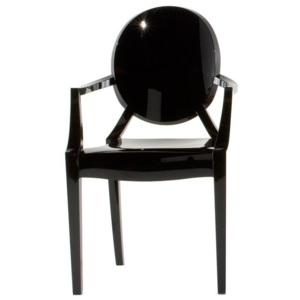 Krzesło Lou Lou Ghost nieprzeźroczyste lśniąca czerń