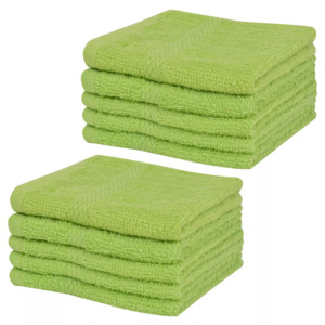 Ręczniki, 10 szt., bawełna 360 g/m², 30x30 cm, zielone