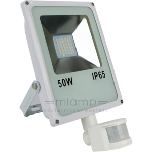 Zewnętrzny projektor MILA 378 elewacyjna OPRAWA naświetlacz regulowany LED 50W z czujnikiem ruchu IP65 outdoor biały