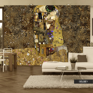 Fototapeta - Klimt inspiracja - Złoty pocałunek 350x245 cm