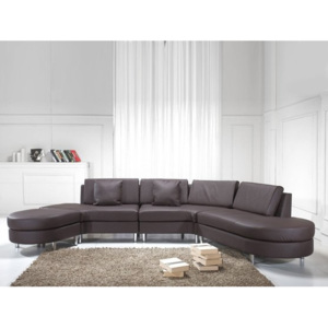 Luksusowa sofa kanapa brązowa skórzana COPENHAGEN