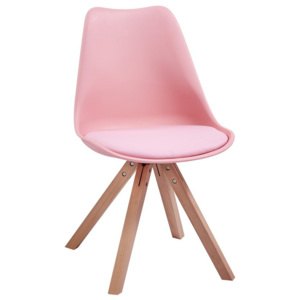 Krzesło OLSEN różowy/buk