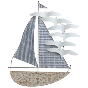 Metalowa dekoracyjna łódka ścienna InArt Marino