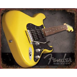 Metalowa tabliczka Fender Make history, (40 x 31,5 cm)