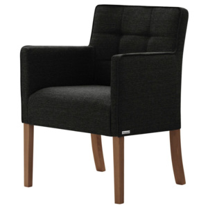 Czarne krzesło z ciemnobrązowymi nogami Ted Lapidus Maison Freesia