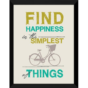 Plakat FIND HAPPINESS SIMPLEST THINGS w ramie 44x54 cm