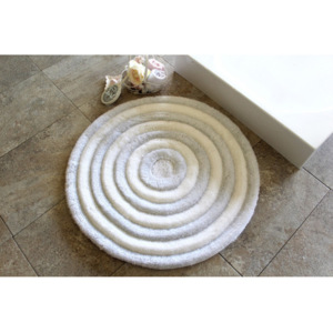 Biały dywanik łazienkowy Alessia Ecru, Ø 90 cm