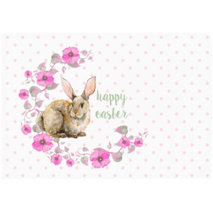 Zestaw 2 mat stołowych Apolena Rabbit Wishes Happy Easter, 33x45 cm