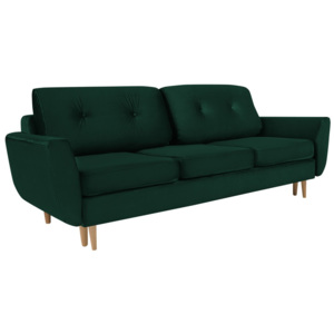Zielona rozkładana sofa 3-osobowa ze schowkiem Mazzini Sofas Silva
