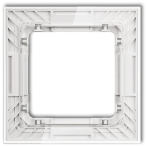Ramka uniwersalna 1-krotna - efekt szkła (ramka: transparentna spód: biały) KARLIK DECO -