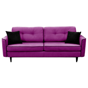 Fioletowa sofa rozkładana z czarnymi nogami Mazzini Sofas Magnolia