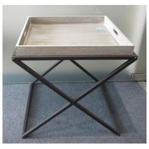 Drewniany stolik kawowy, kwadratowy - w stylu vintage, 48 x 48 x 48 cm