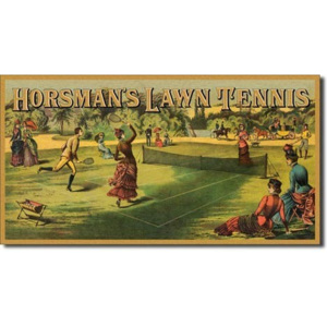 Metalowa tabliczka Horsman's Lawn Tennis, (40 x 21,5 cm)