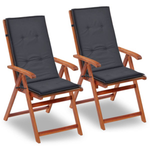 Poduszki na krzesła ogrodowe, 2 szt., antracyt, 120x50x3 cm