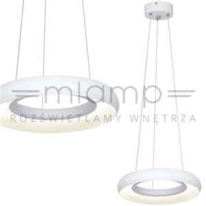LAMPA wisząca RONDO 0351 Milagro okrągła OPRAWA metalowa zwis LED 12W pierścień circle biały