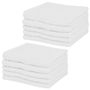Ręczniki 10 szt., 100% bawełna, 360 g/m², 30x30 cm, białe