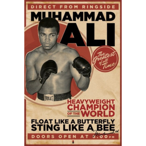 Plakat, Obraz Muhammad Ali - vintage, (61 x 91,5 cm)