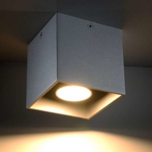 Downlight LAMPA sufitowa SOL SL.024 minimalistyczna OPRAWA metalowa kostka cube szara