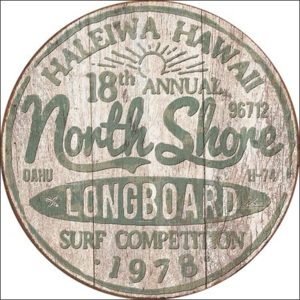 Metalowa tabliczka North Shore Surf, (30 x 30 cm)