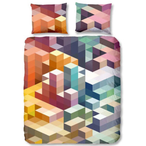 Kolorowa pościel dwuosobowa Muller Textiels Cubes, 200x200 cm