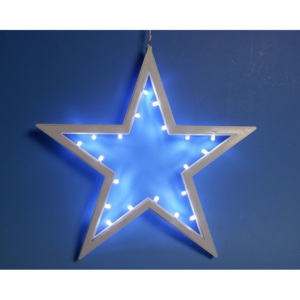 Świąteczna dekoracja – wisząca gwiazda – zimny biały 25,5 cm 20 LED