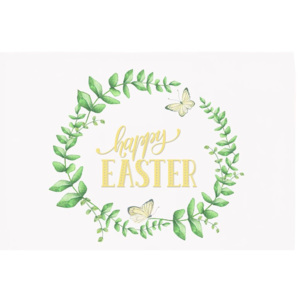 Zestaw 2 zielono-białych mat stołowych Apolena Happy Easter, 33x45 cm