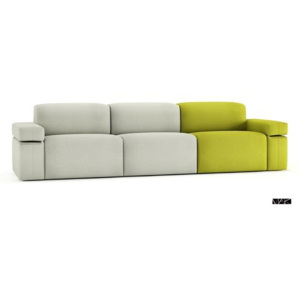 Sofa Block 236 cm - zielony || szary jasny