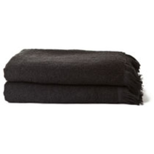 Zestaw 2 czarnych ręczników kąpielowych z bawełny Casa Di Bassi Bath
