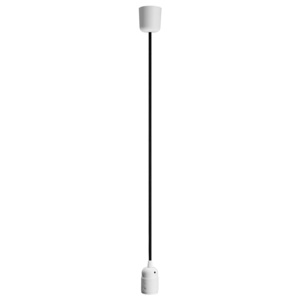 Lampa wisząca steeLOFT biała czarny kabel