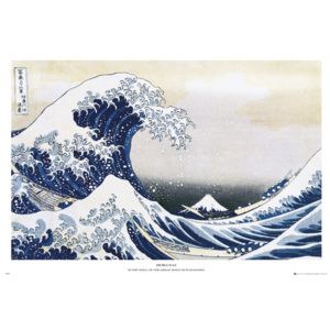 Plakat, Obraz Katsushika Hokusai - a great wave of kanagawa, (91,5 x 61 cm)