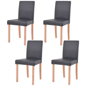 Krzesła, 4 szt., sztuczna skóra, drewno bukowe, czarne