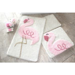 Zestaw 3 dywaników łazienkowych Alessia Pink Flamingo