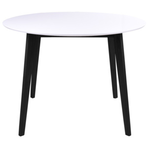 Stół z białym blatem i czarnymi nogami z drewna kauczukowca House Nordic Vojens, ⌀ 105 cm