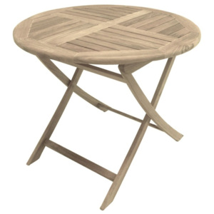 Ogrodowy stół rozkładany z drewna tekowego ADDU Solo, ⌀ 90 cm