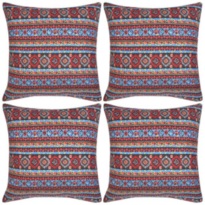 Poszewki na poduszki, 4 szt., aztecki wzór, kolorowe, 50x50 cm