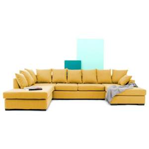 Żółta sofa narożna Vivonita Linus