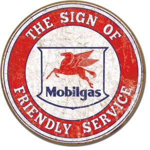 Metalowa tabliczka Mobil - Friendly Service, (30 x 42 cm)