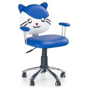 Krzesło na kółkach powlekanych kauczukiem TOMI niebieskie