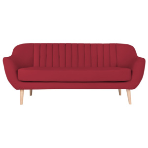 Czerwona sofa 3-osobowa Micadoni Home Vincente