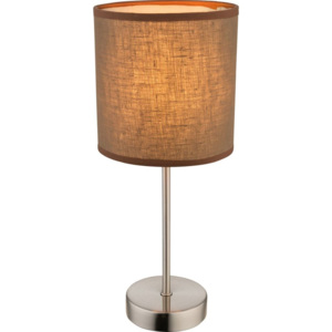 GLOBO Lampa stołowa BETTY, brązowa tkanina, 15 cm, 15186T