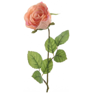 Sztuczny kwiat róży pomarańczowy, 45 cm